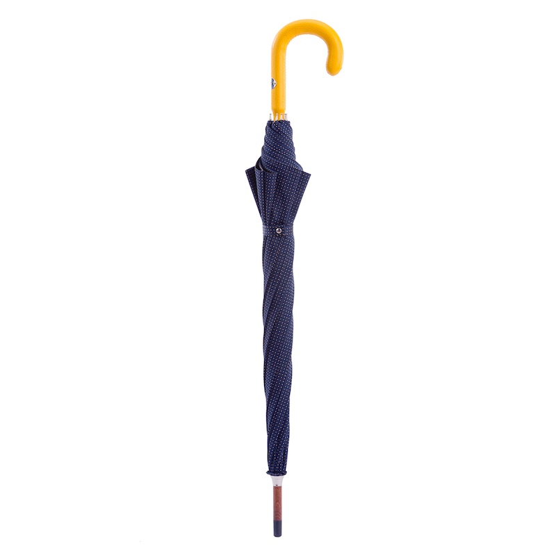 Bespoke Umbrella, Yellow Leather Handle