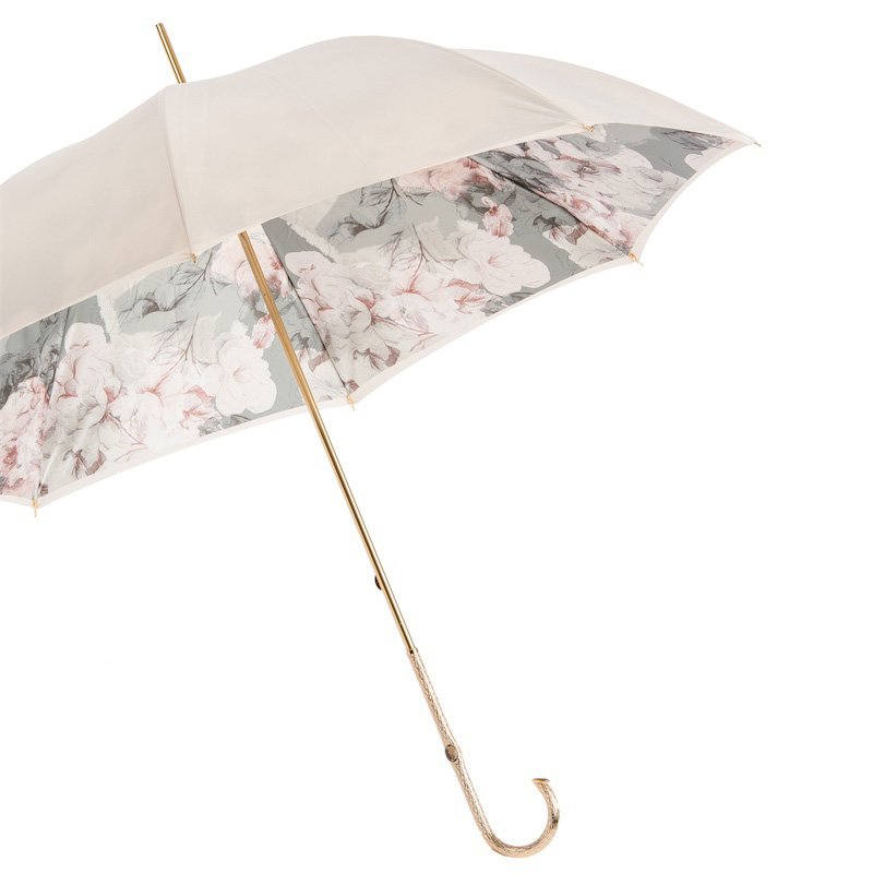 Ivory Umbrella with Floral Lining